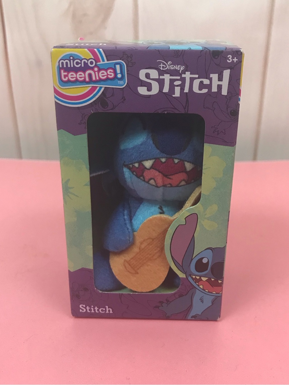 Disney Blue Stitch Micro Teenies Plush with Orange Guitar